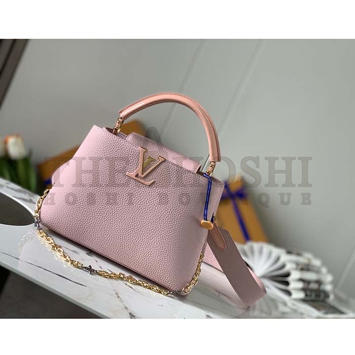 L0vis Vvtt0n LV Women Capucines BB Handbag Pearly Pink Taurillon Leather Master Quality