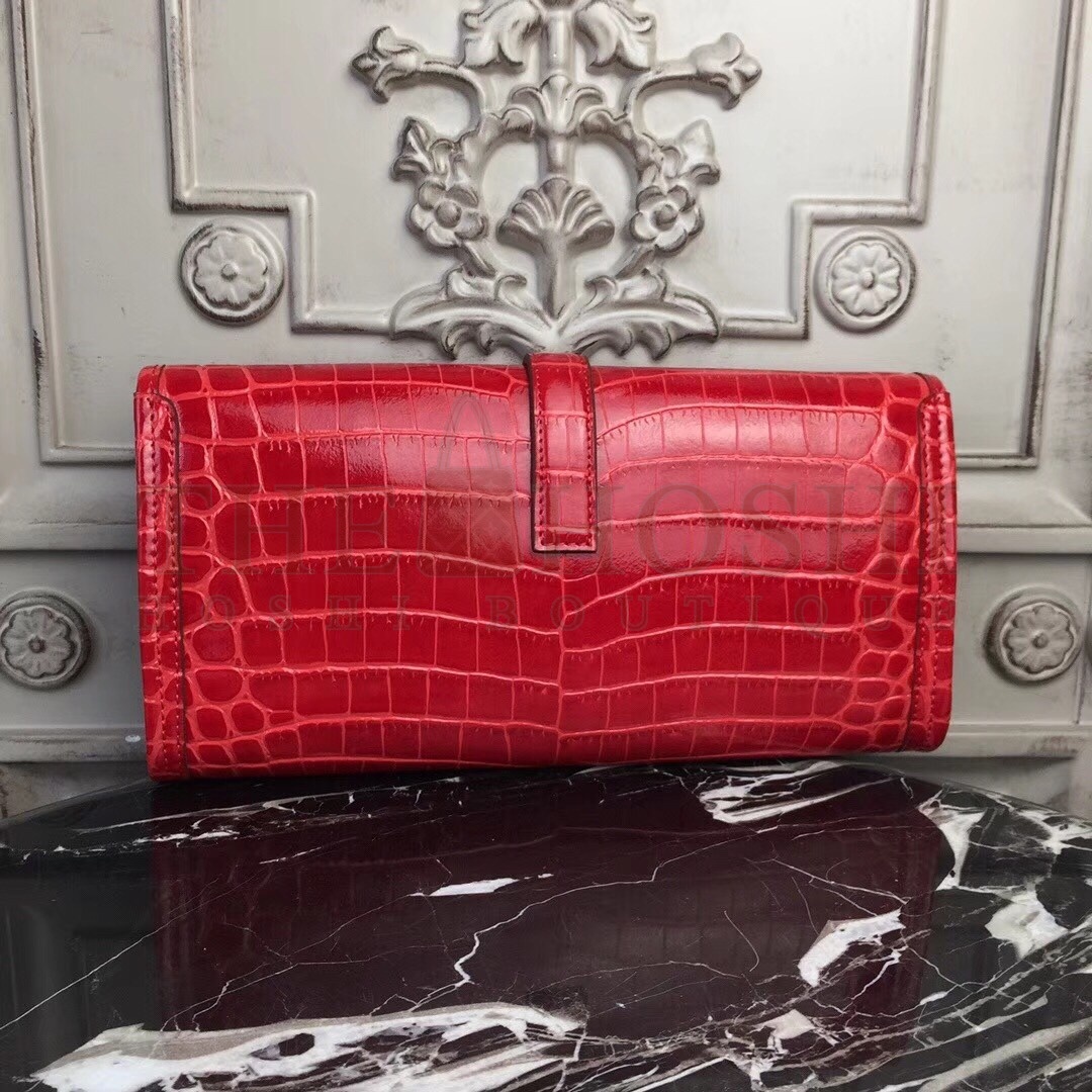 H**me5 Jige Elan 29 Clutch In Red Crocodile Leather Master Quality