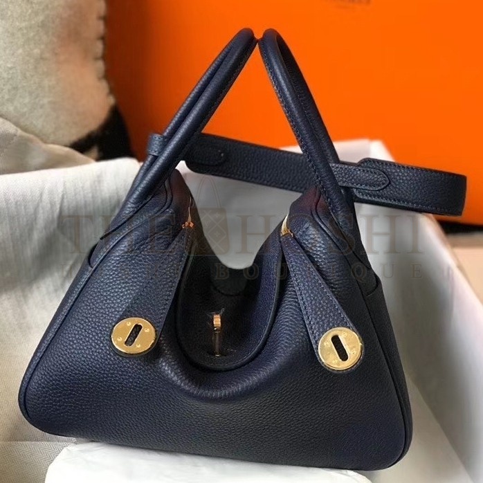 H**me5 Lindy 26cm Bag In Navy Blue Clemence With GHW Master Quality