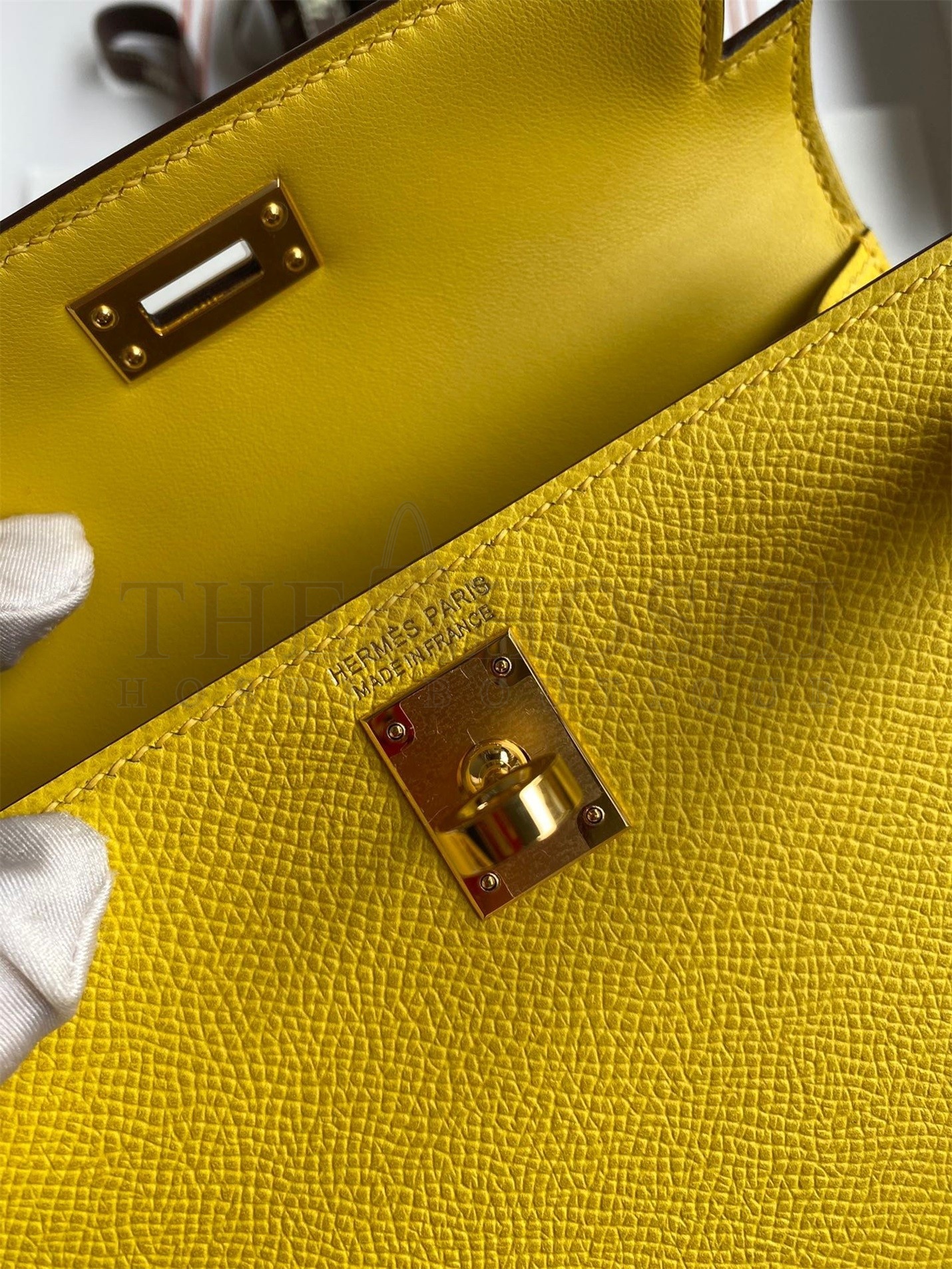 H**me5 Kelly Mini II Sellier Handmade Bag In Jaune de Naples Epsom Calfskin Master Quality
