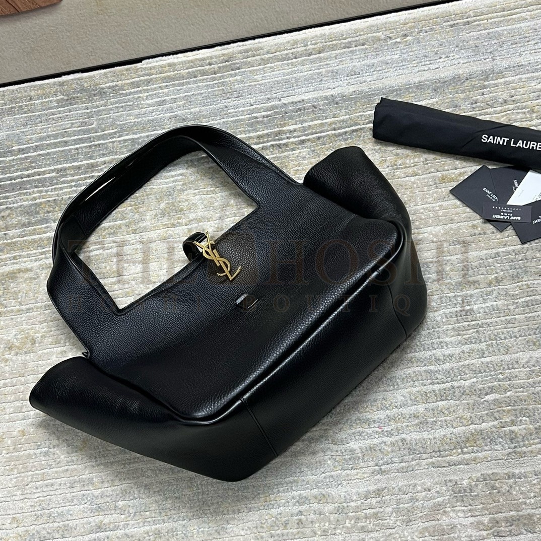 Sa1nt Lau*nt Bea Tote Bag in Black Grained Leather Master Quality