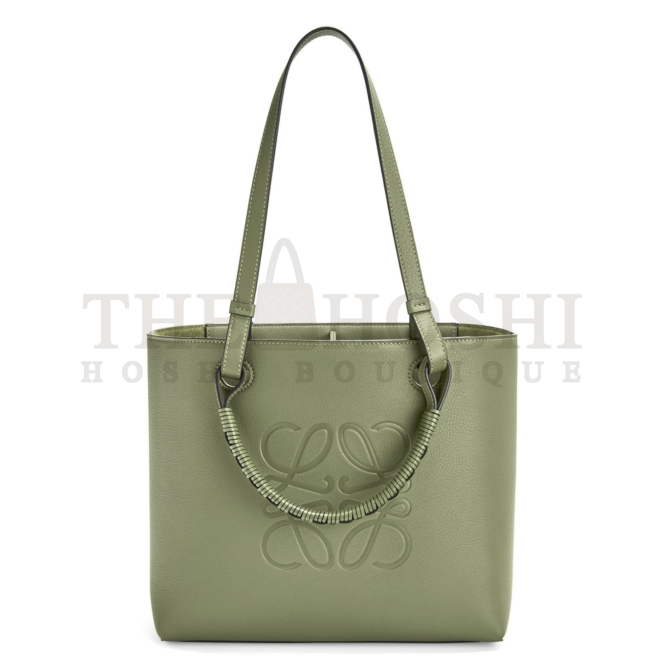 L0ew* Anagram Small Tote In Rosemary Classic Calfskin Master Quality