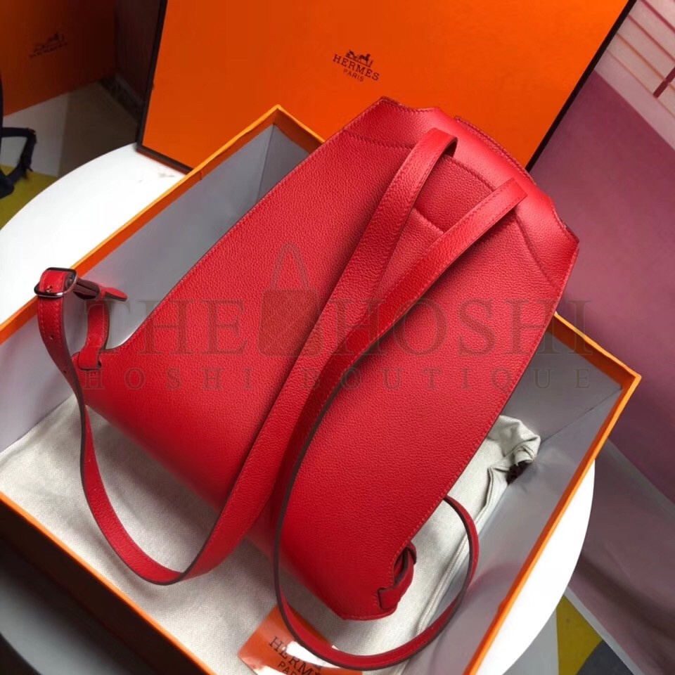 H**me5 GR24 Backpack In Red Everycolor Calfskin Master Quality