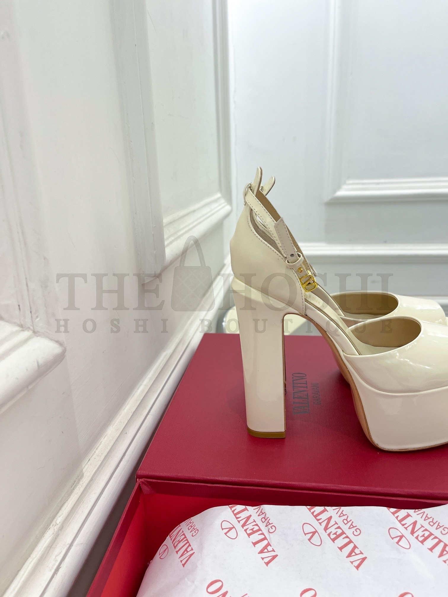 Va1e*ntin0 Tan-Go Platform Sandals 155mm In White Patent Leather Master Quality