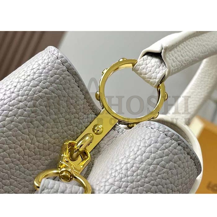L0vis Vvtt0n LV Women Capucines MM Handbag Steeple Gray Greige Taurillon Leather Master Quality