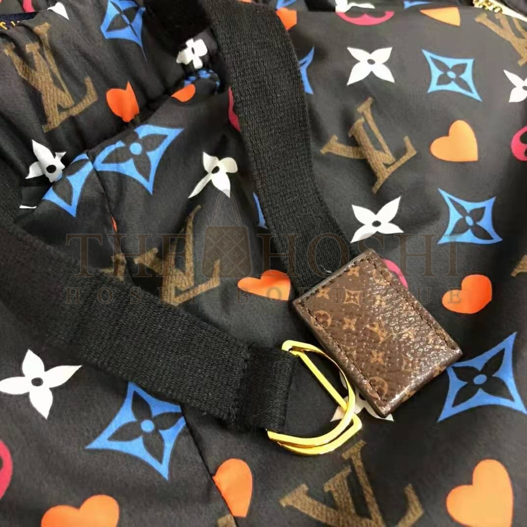 L0vis Vvtt0n Women Game On D-Ring Drawstring Jogging Shorts Monogram Canvas-Black Master Quality