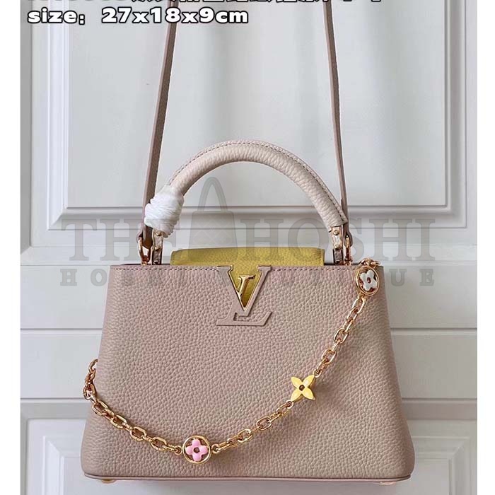 L0vis Vvtt0n LV Women Capucines BB Handbag Beige Pink Taurillon Leather Master Quality