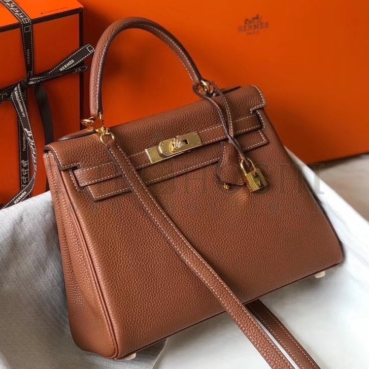 H**me5 Brown Clemence Kelly 25cm GHW Bag Master Quality