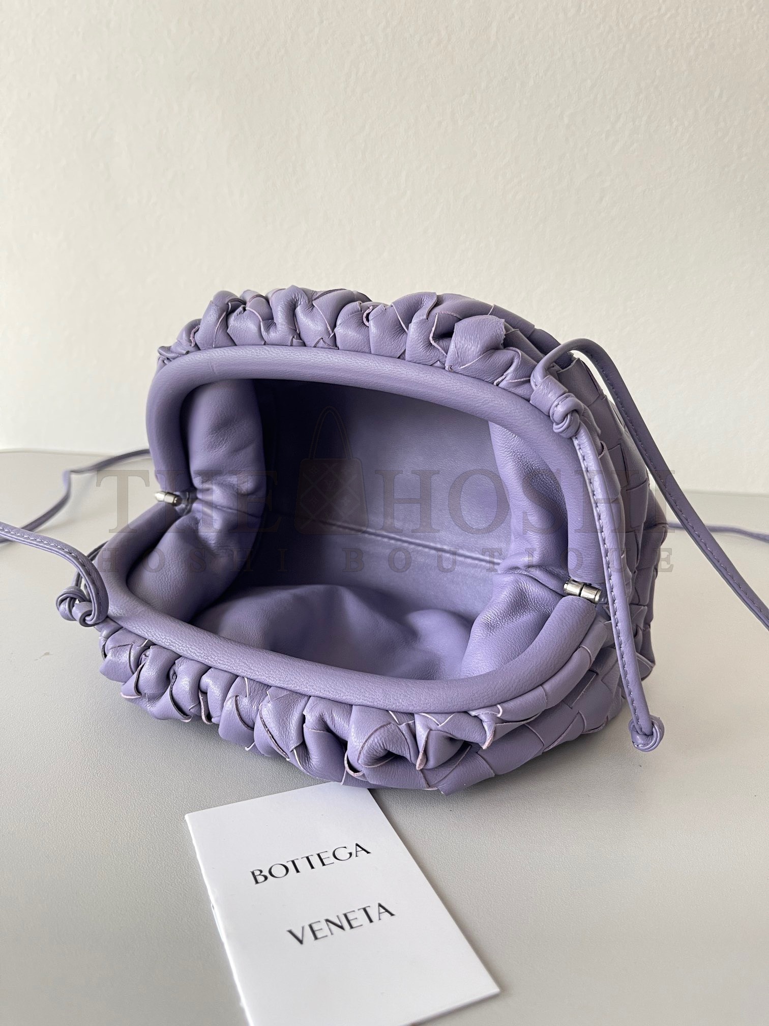 B0tt*ga Ven*ta Mini Pouch with Strap in Wisteria Intrecciato Lambskin Master Quality