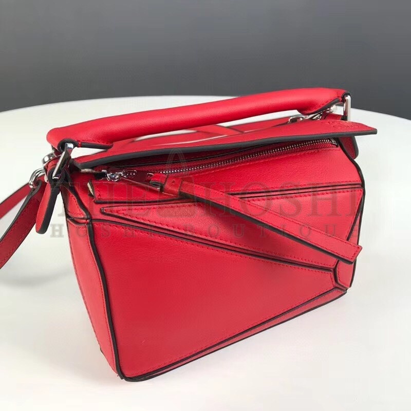 L0ew* Mini Puzzle Bag In Red Calfskin Leather Master Quality