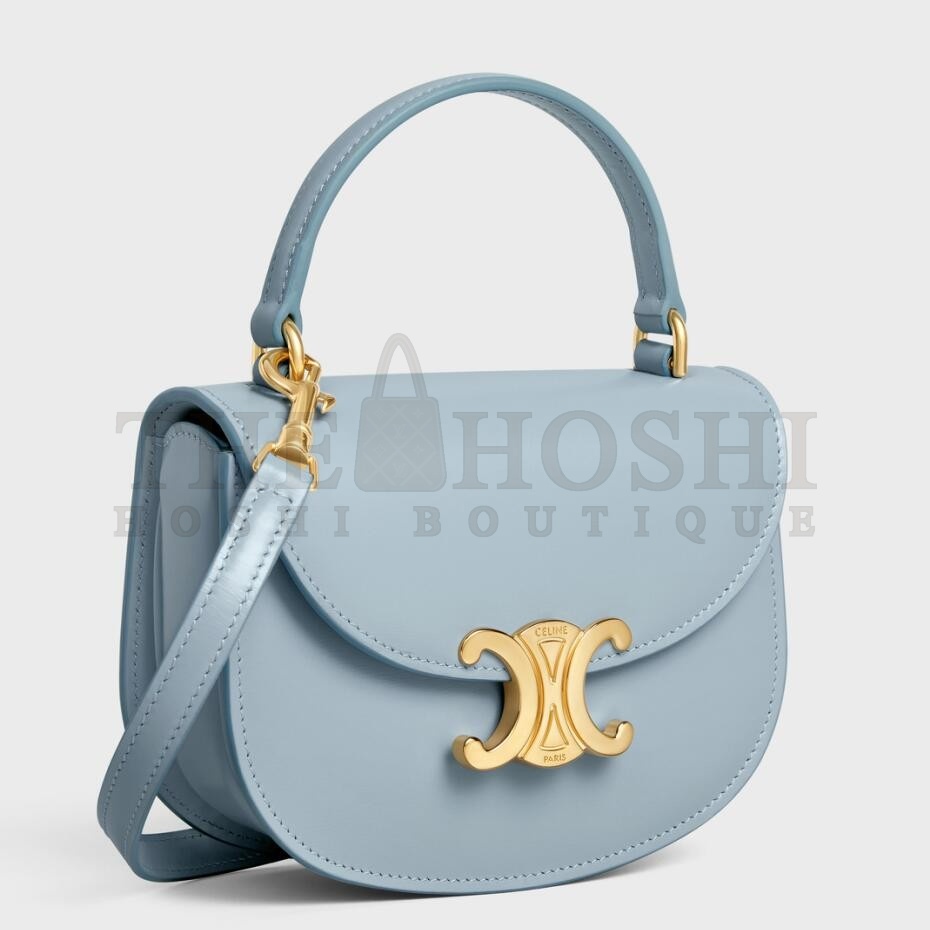 Ce1i*e Mini Besace Clea Bag in Pale Blue Calfskin Master Quality