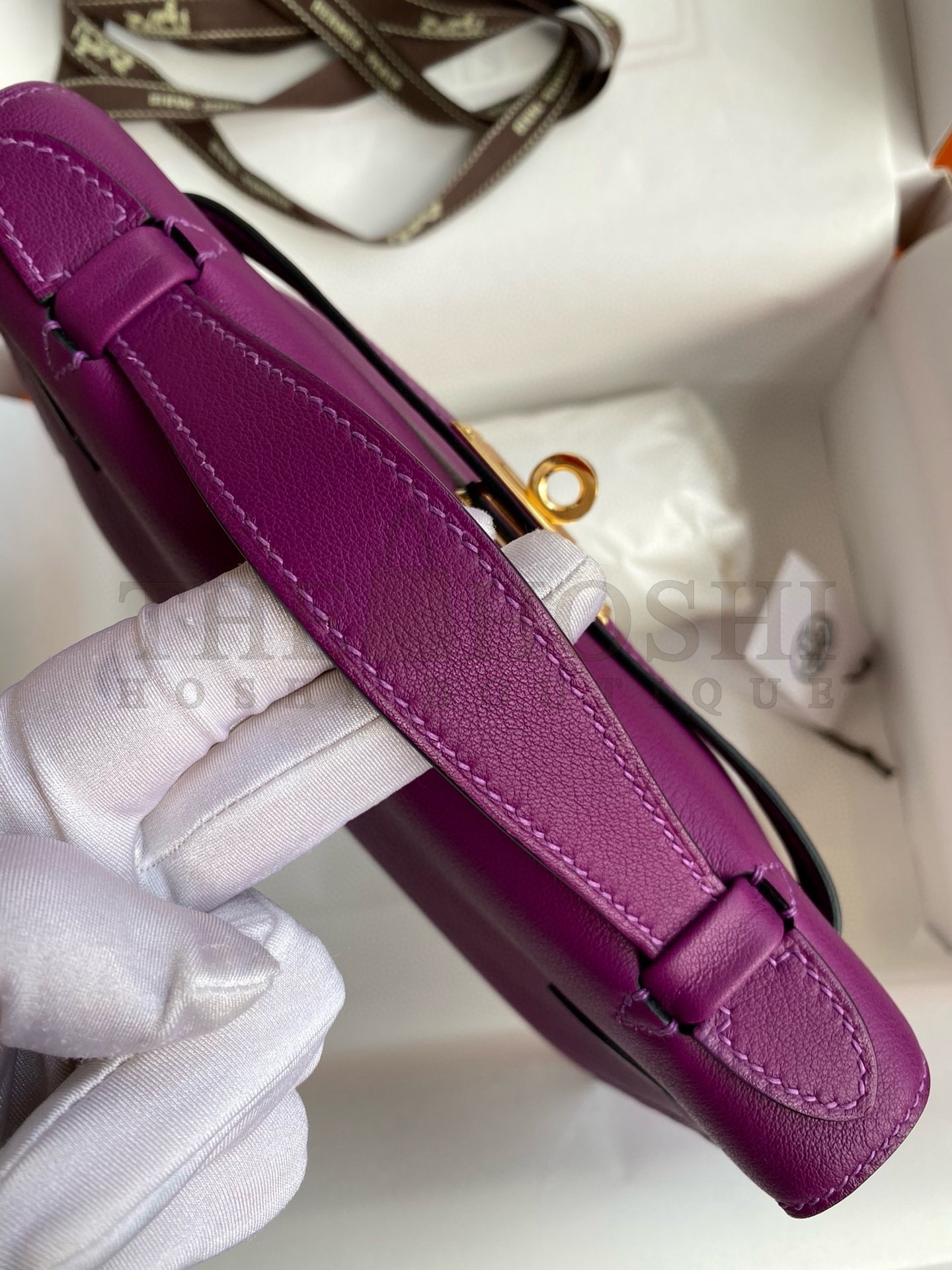 H**me5 Kelly Pochette Handmade Bag In Anemone Swift Calfskin Master Quality