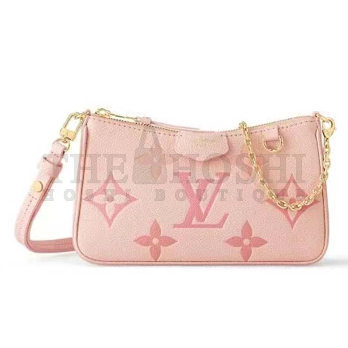 L0vis Vvtt0n LV Women Easy Pouch Pink Monogram Empreinte Embossed S*pple Grained Cowhide Master Quality