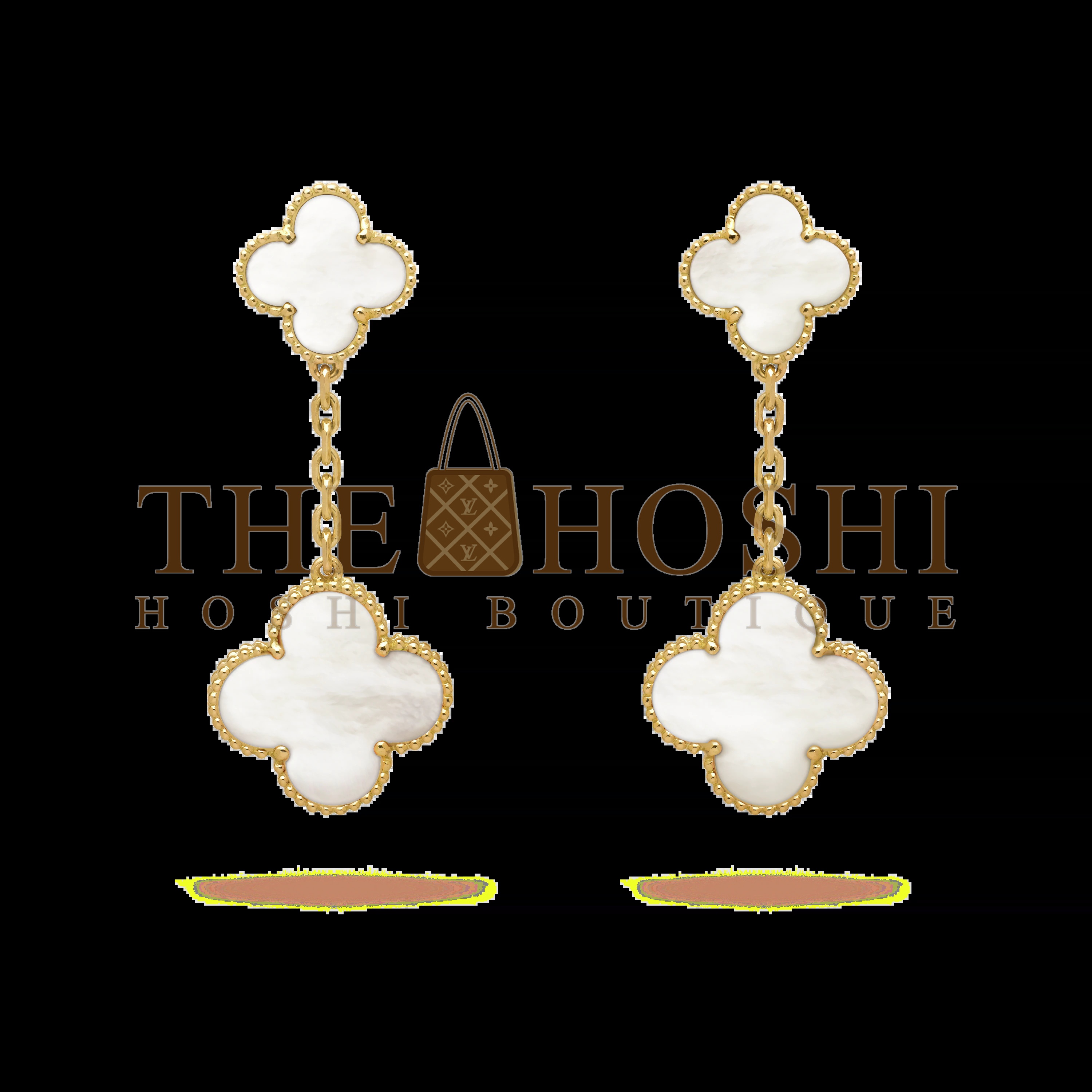 V*n Cl**f & Arpels Double Clover Stud Earrings, Magic Alhambra earrings, 2 motifs Master Quality