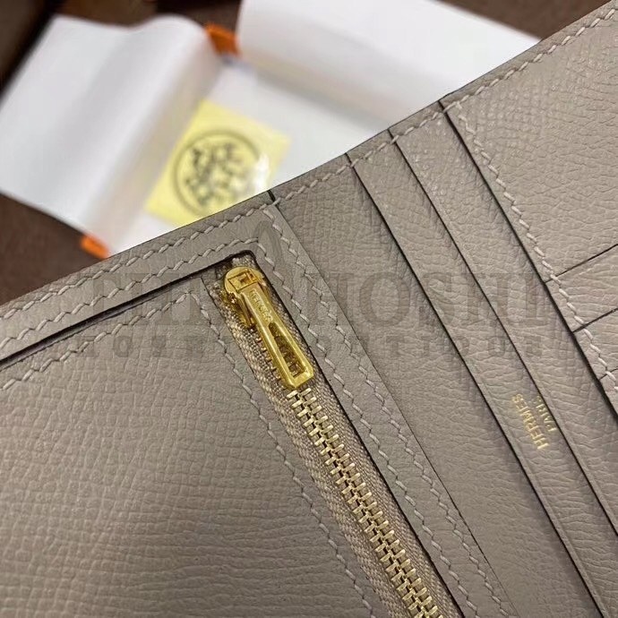 H**me5 Bearn Compact Wallet In Gris Asphalt Epsom Leather Master Quality