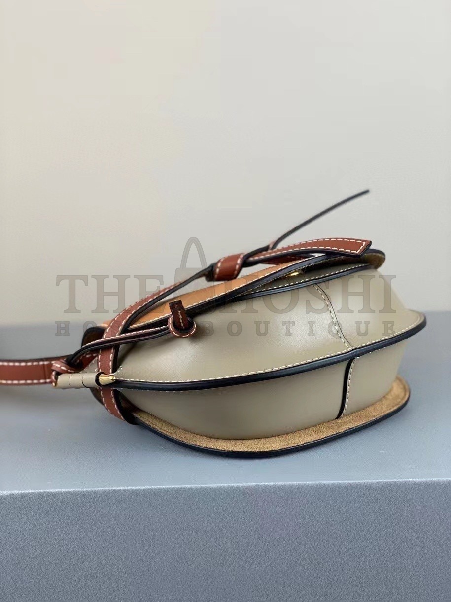 L0ew* Mini Gate Dual Bag In Amber/Grey Calfskin Master Quality