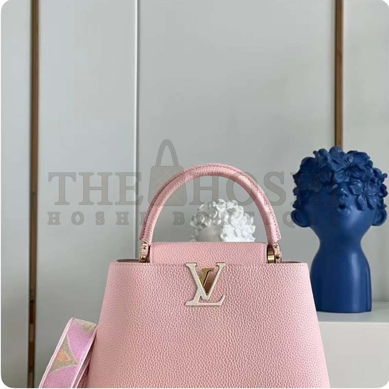 L0vis Vvtt0n LV Women Capucines MM Handbag Pink Taurillon Leather Canvas Master Quality