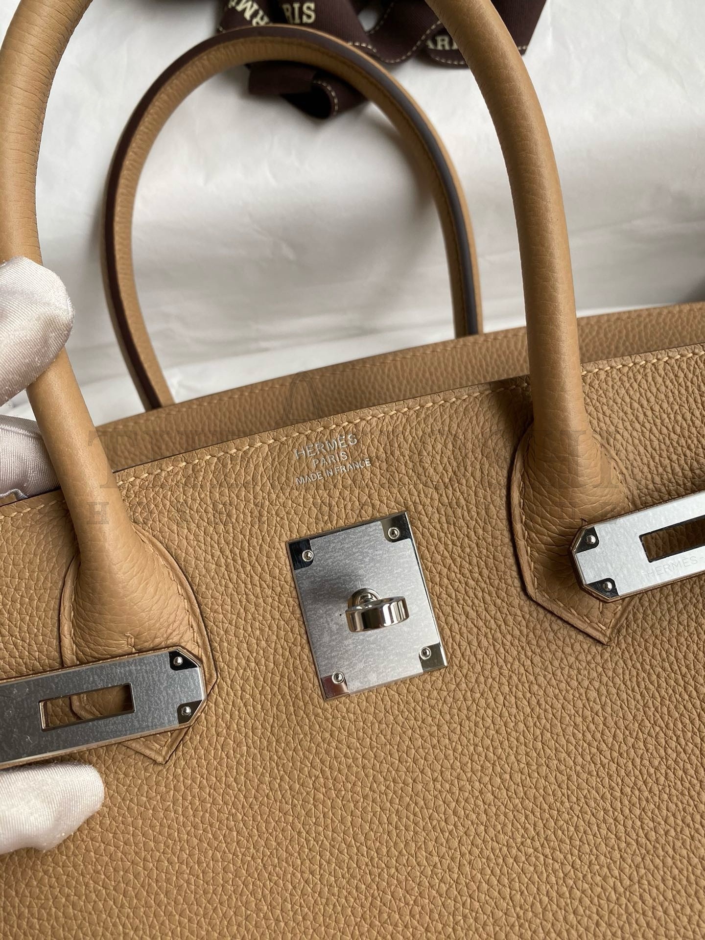 H**me5 Birkin 30 Retourne Handmade Bag In Chai Clemence Leather Master Quality