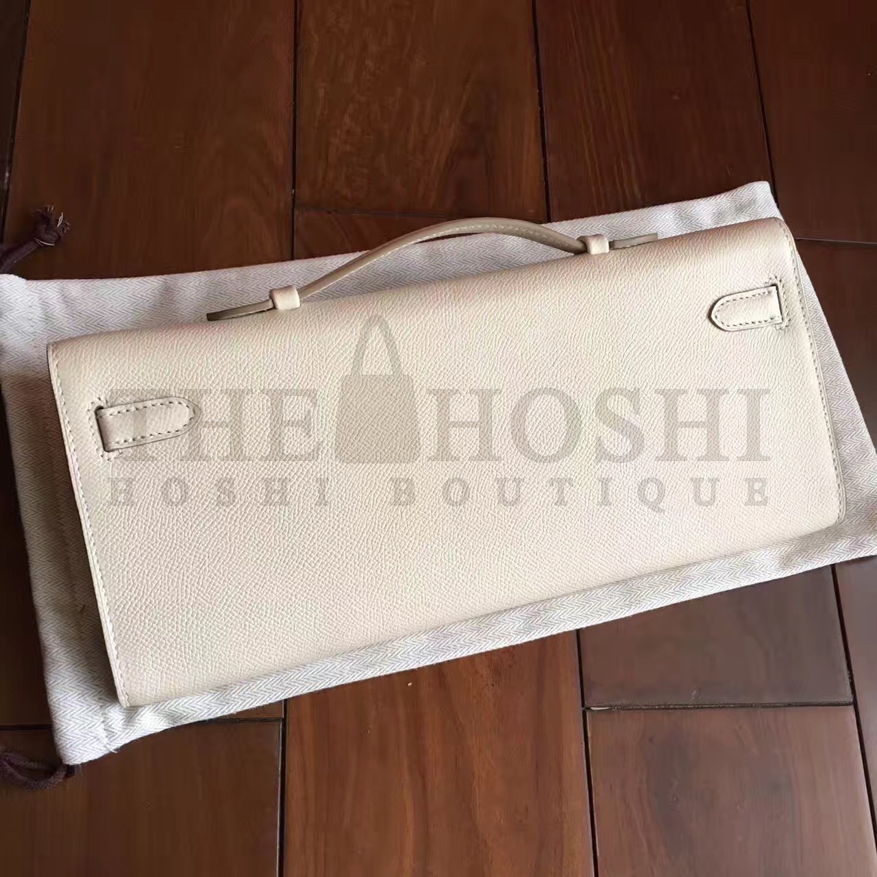 H**me5 White Epsom Kelly Cut Handmade Bag Master Quality