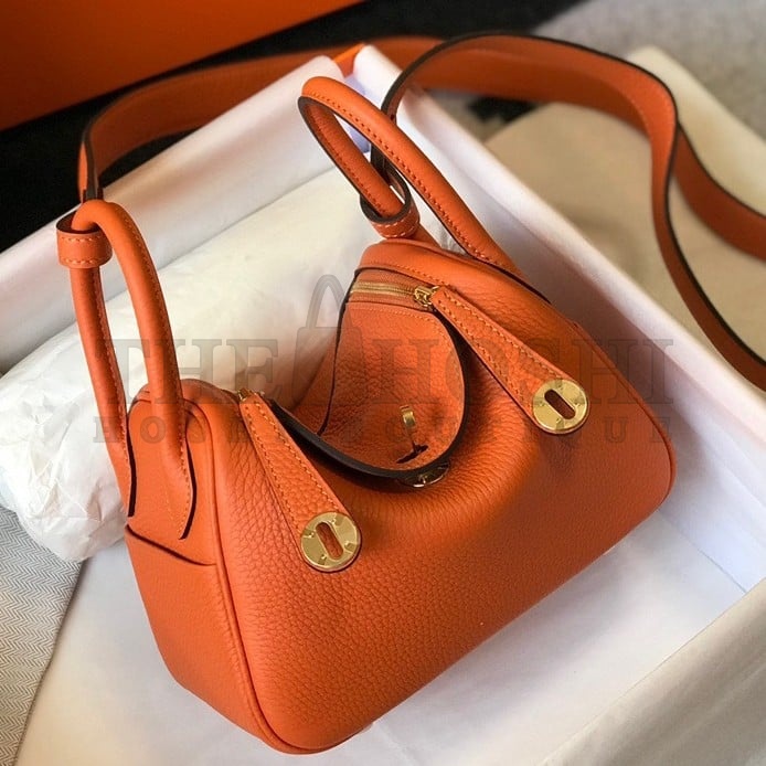 H**me5 Lindy Mini Bag In Orange Clemence Leather GHW Master Quality