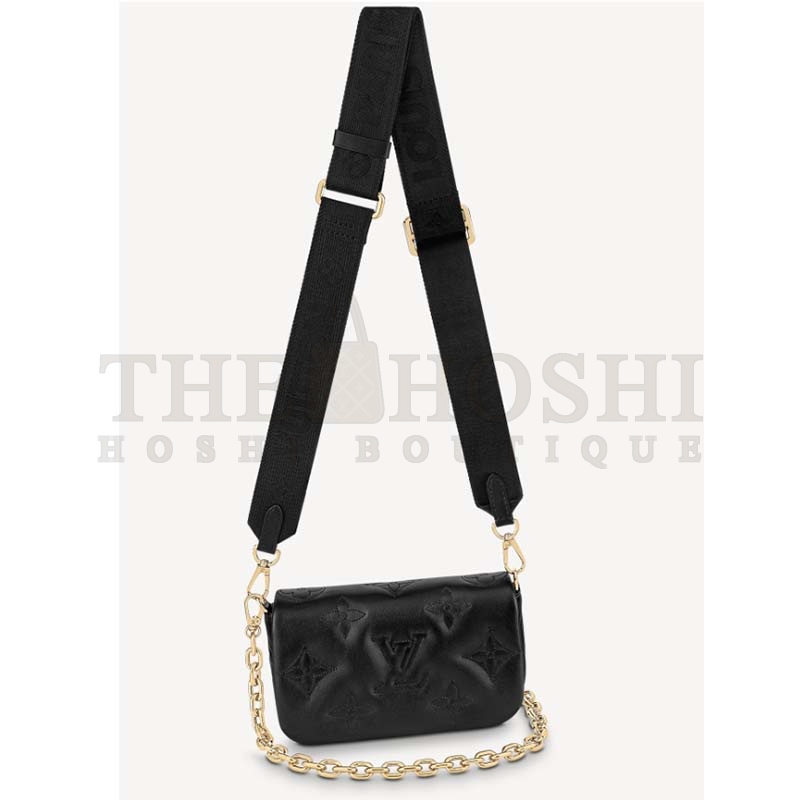 L0vis Vvtt0n LV Women Wallet On Strap Black Monogram Embroidered Leather Master Quality