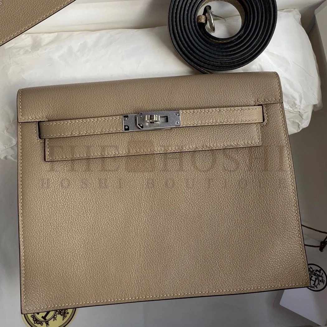 H**me5 Kelly Danse II Handmade Bag In Gris Tourterelle Evercolor Calfskin Master Quality