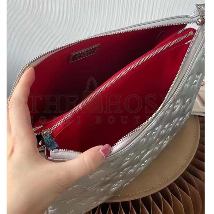 L0vis Vvtt0n LV Women Coussin PM Handbag Silver Lambskin Cowhide Lining Master Quality