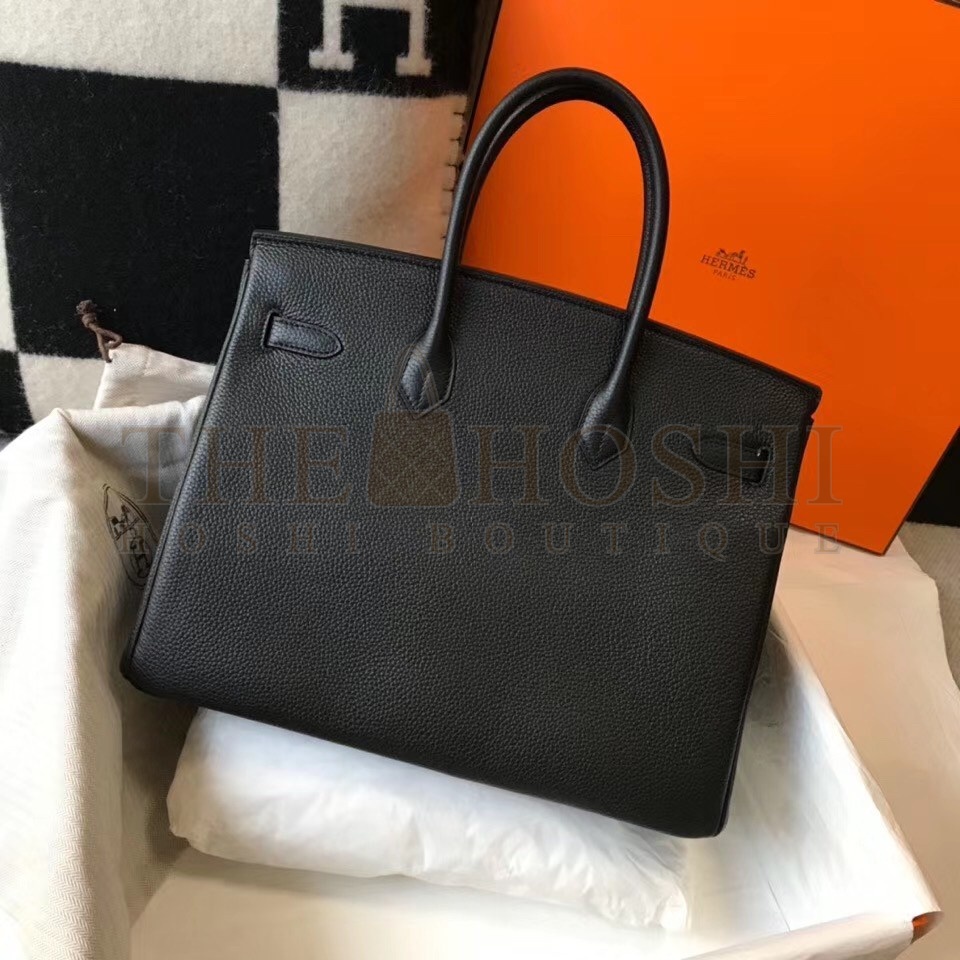 H**me5 Birkin 30 Bag in Black Clemence Leather with PHW Master Quality