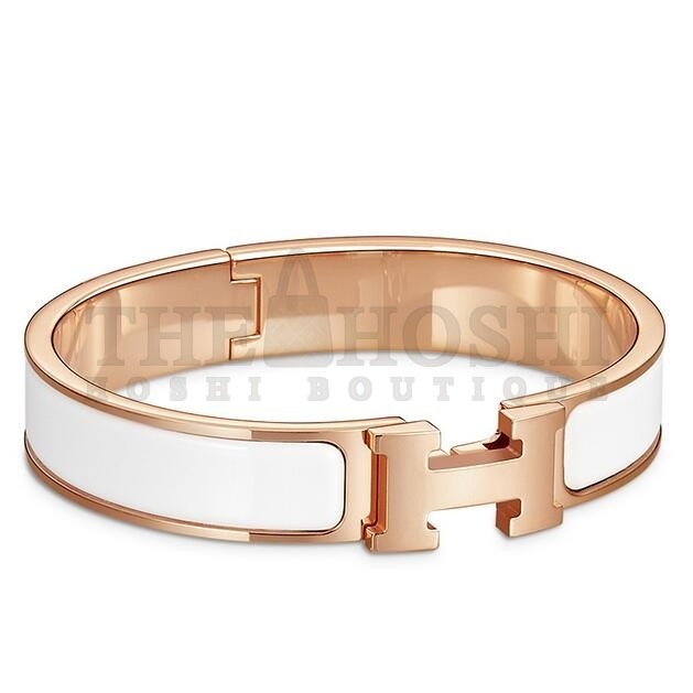 H**me5 White Enamel Clic H PM Bracelet Master Quality