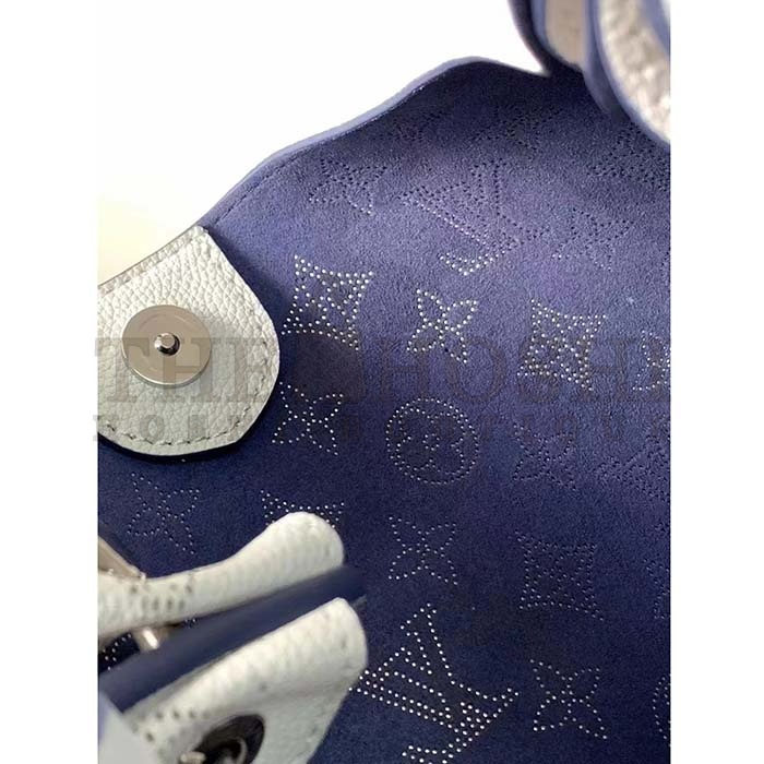 L0vis Vvtt0n LV Women Carmel Hobo Bag White Mahina Perforated Calfskin Leather Master Quality