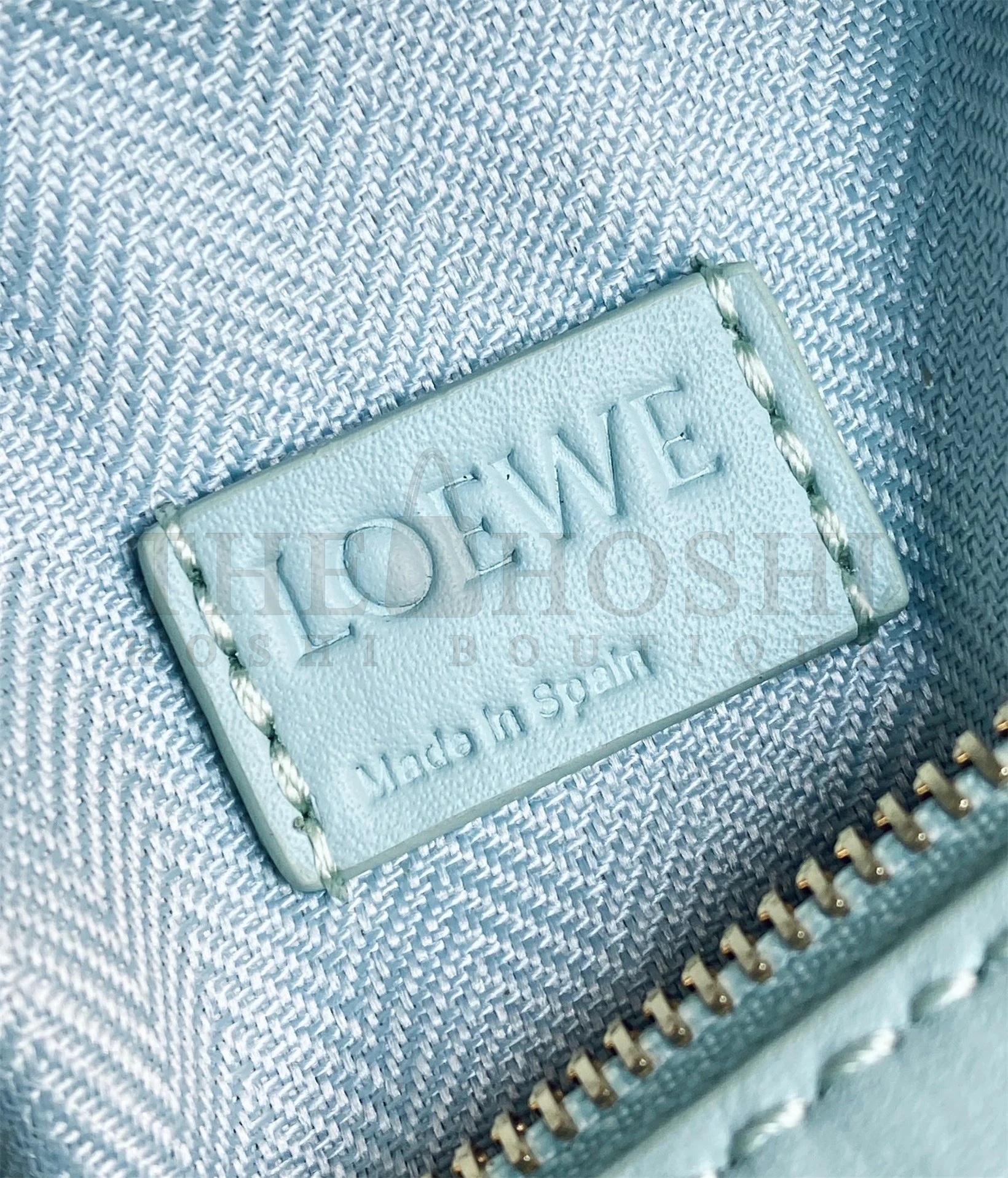 L0ew* Puzzle Mini Bag In Aquamarine Satin Calfskin Master Quality
