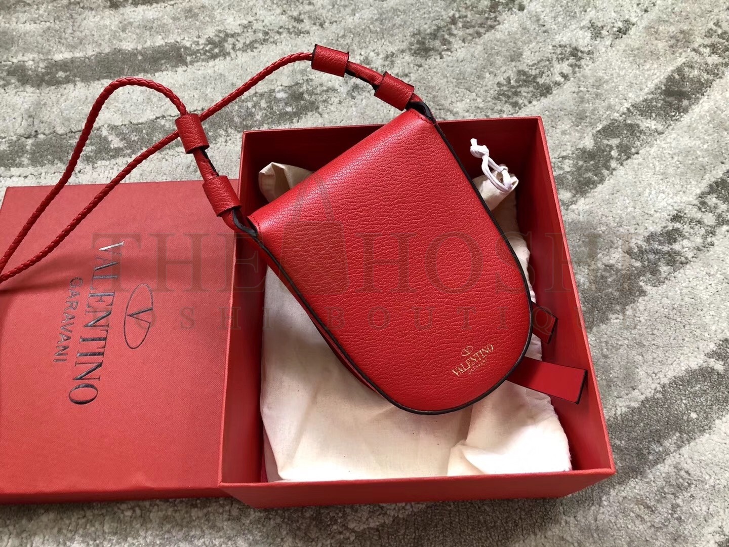 Va1e*ntin0 Small Vring Crossbody Bag In Red Goatskin Master Quality