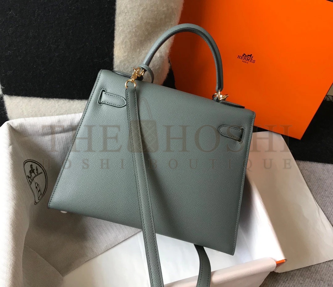 H**me5 Kelly 28cm Sellier Bag in Vert Amande Epsom Calfskin GHW Master Quality