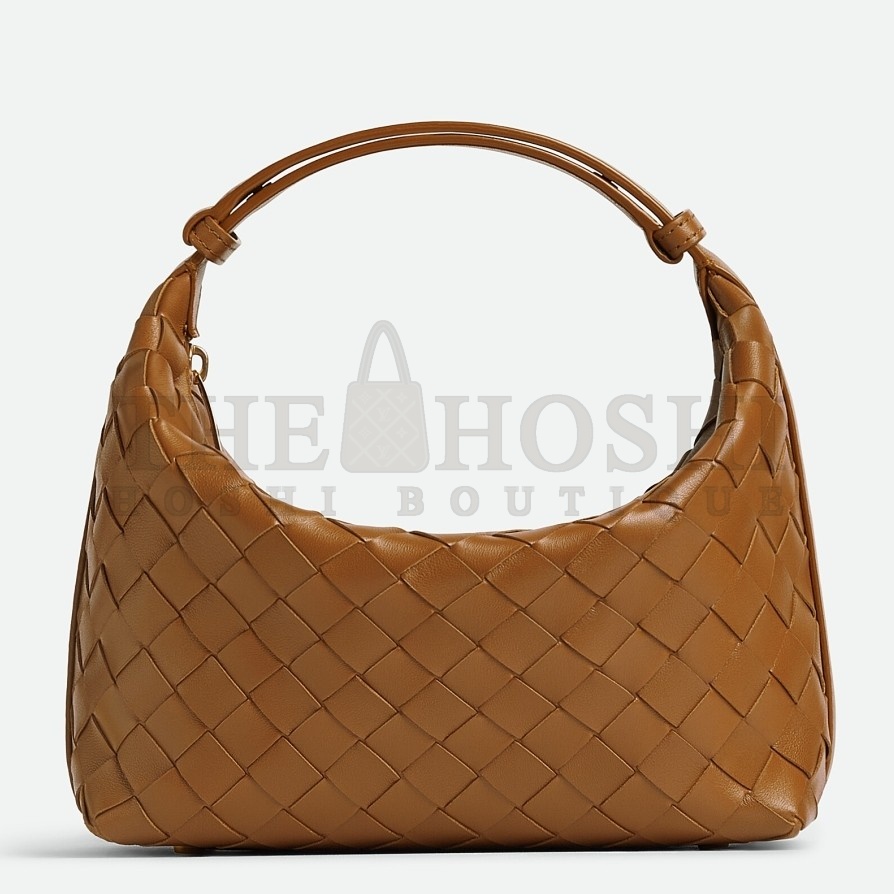 B0tt*ga Ven*ta Mini Wallace Bag in Brown Intrecciato Calfskin Master Quality