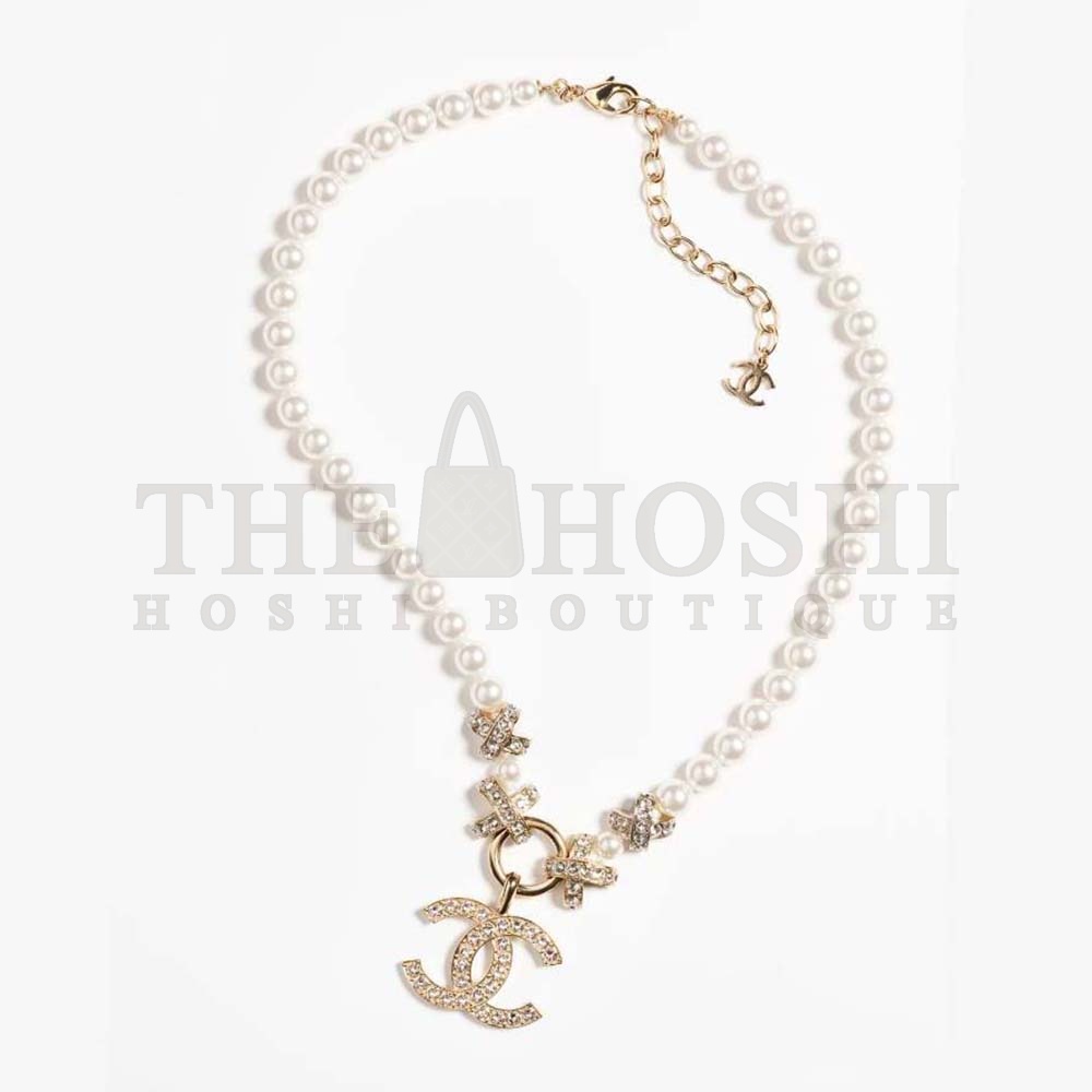 Ch**el Women Pendant Earrings in Metal Glass Pearls &amp; Strass Master Quality