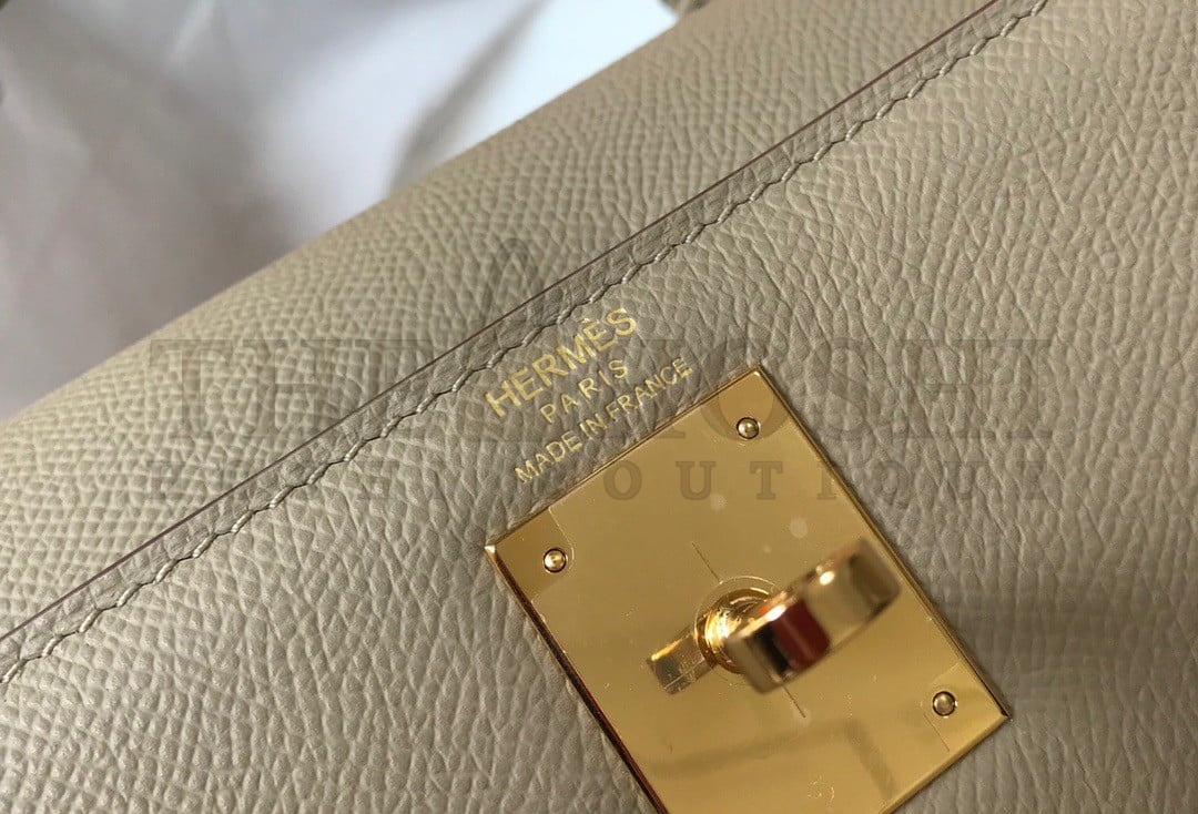 H**me5 Kelly 32cm Sellier Bag in Tourterelle Epsom Calfskin GHW Master Quality