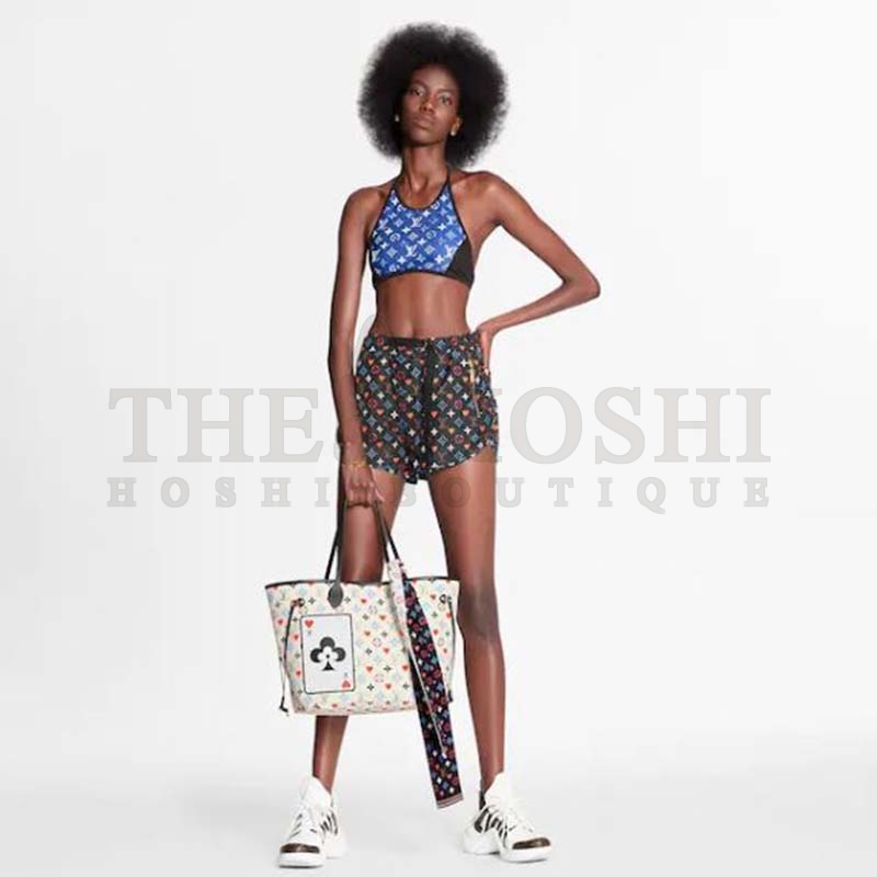 L0vis Vvtt0n Women Game On D-Ring Drawstring Jogging Shorts Monogram Canvas-Black Master Quality