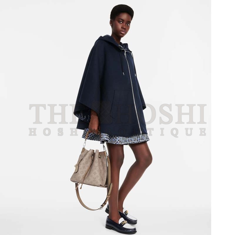 L0vis Vvtt0n LV Women Muria Bucket Bag Galet Gray Mahina Perforated Calf Leather Master Quality