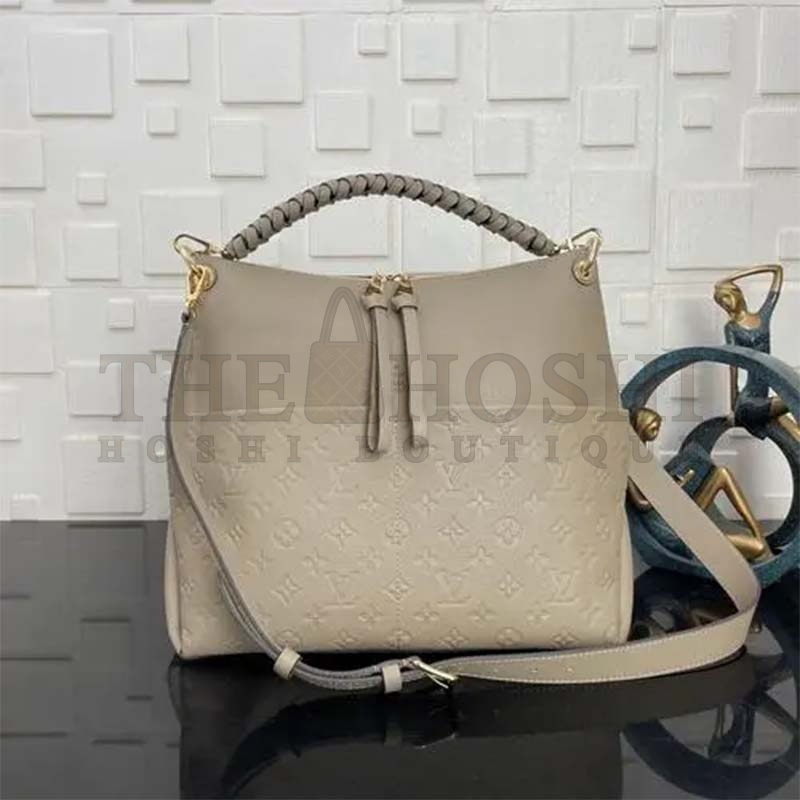L0vis Vvtt0n LV Women Maida Hobo Handbag Tourterelle Gray Embossed Grained Cowhide Master Quality