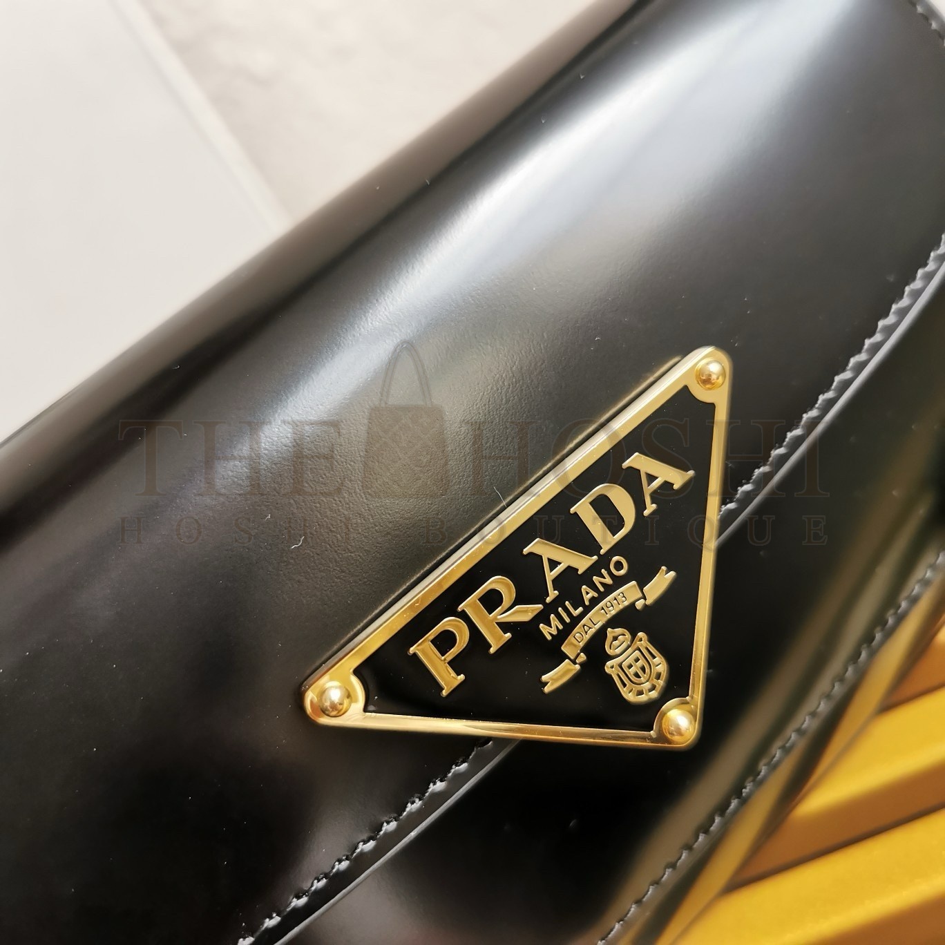 Pra*a Shoulder Bag in Black Brushed Calfskin Master Quality