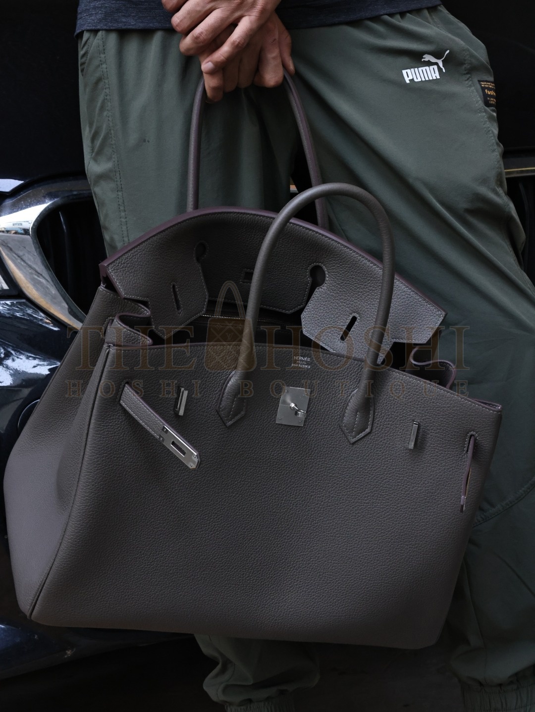 H**me5  Birkin 40 in Togo leather with a Tarnished Grey  bag Master Quality