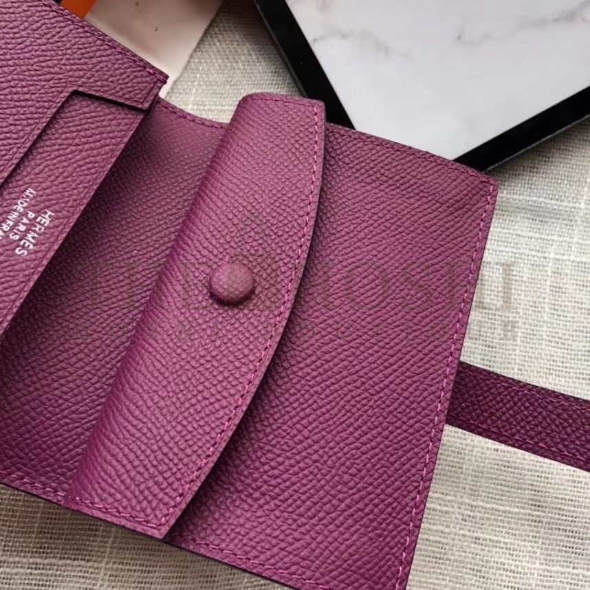 H**me5 Bearn Mini Wallet In Purple Epsom Leather Master Quality