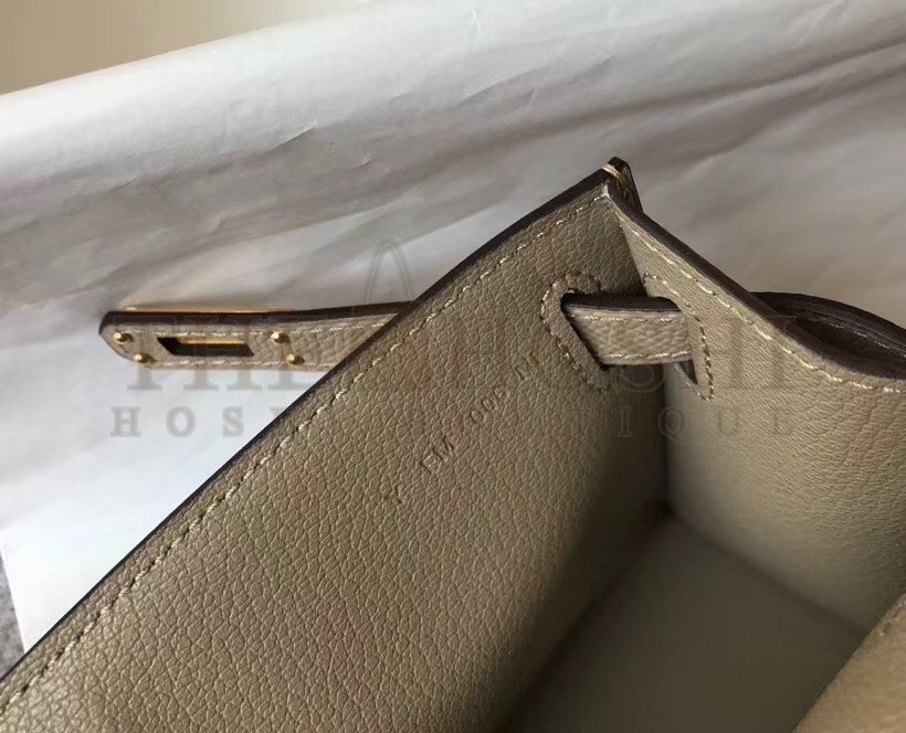 H**me5 Kelly Pochette Bag In Gris Tourterelle Epsom Leather Master Quality