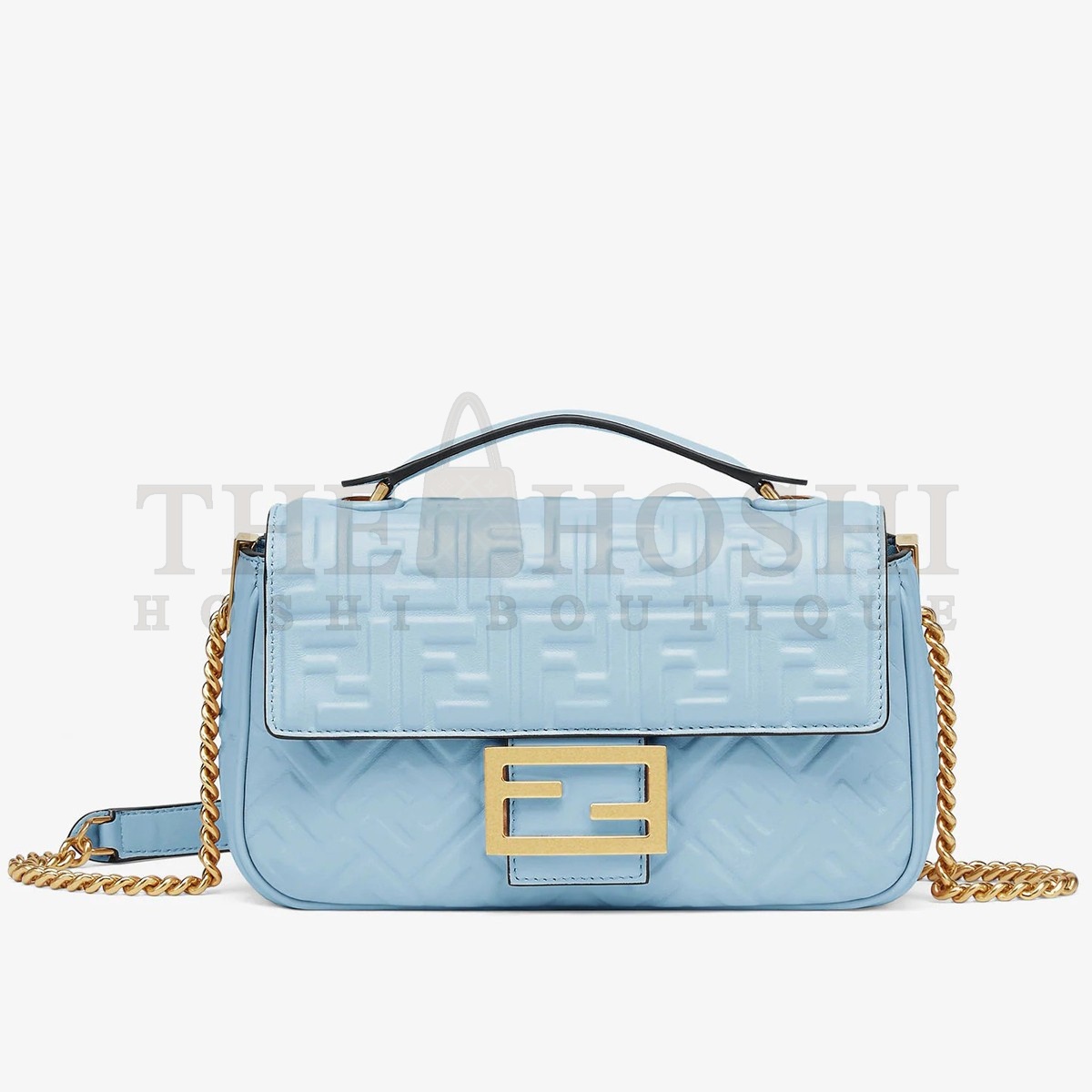 F**di Baguette Chain Midi Bag In Blue Nappa Leather Master Quality