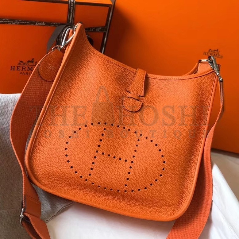 H**me5 Evelyne III 29 Bag In Orange Clemence Leather Master Quality