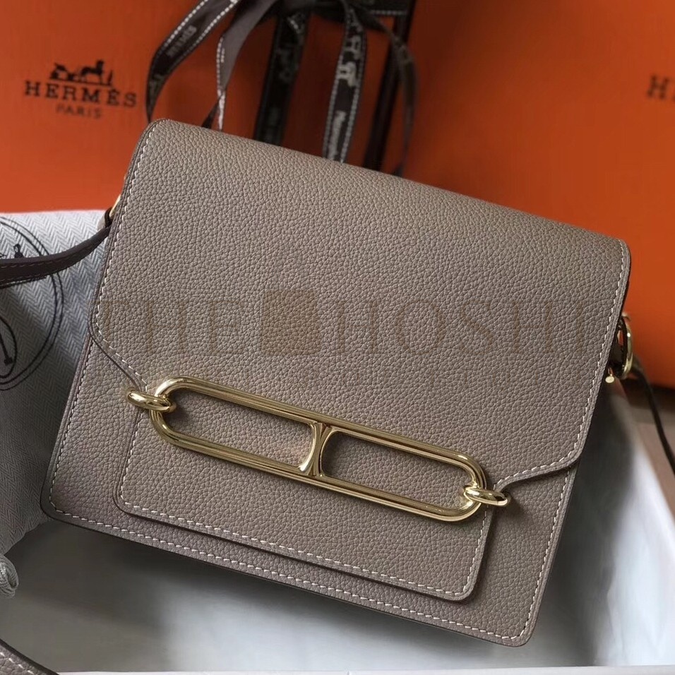 H**me5 Mini Sac Roulis 18cm Bag In Grey Evercolor Calfskin Master Quality