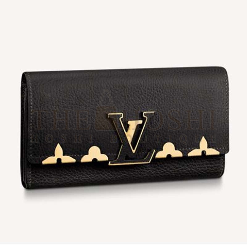 L0vis Vvtt0n LV Women Capucines Monogram Flower Wallet Taurillon Leather-Black Master Quality