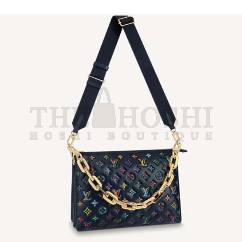 L0vis Vvtt0n LV Women Coussin MM Handbag Navy Blue Lambskin Leather Master Quality