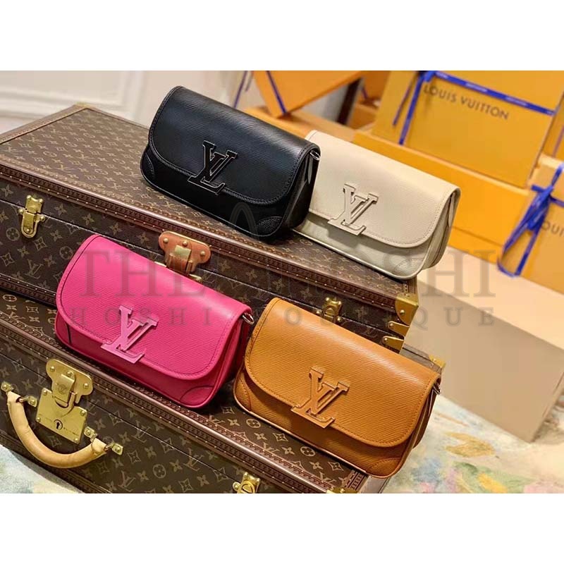 L0vis Vvtt0n LV Women Buci Crossbody White Epi Grained Smooth Cowhide Leather Master Quality