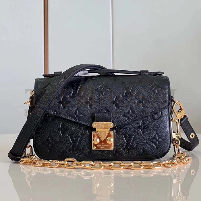 L0vis Vvtt0n LV Women Pochette Metis East West Bag Black Grained Cowhide Leather Master Quality